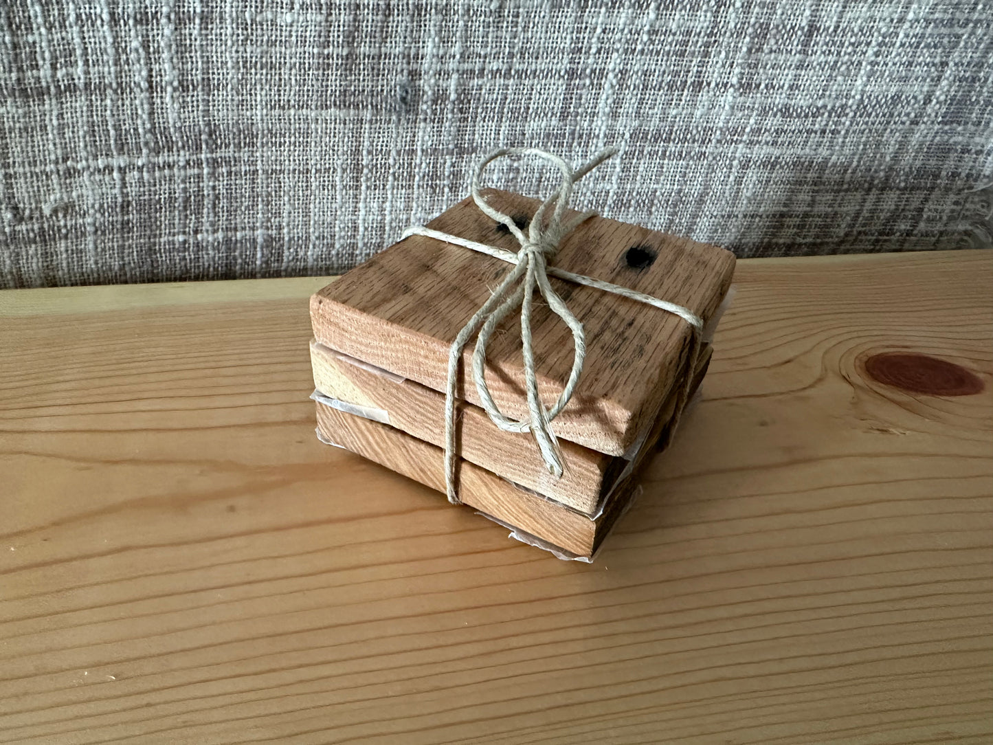 Reclaimed Wood Coasters --- 3 Pack